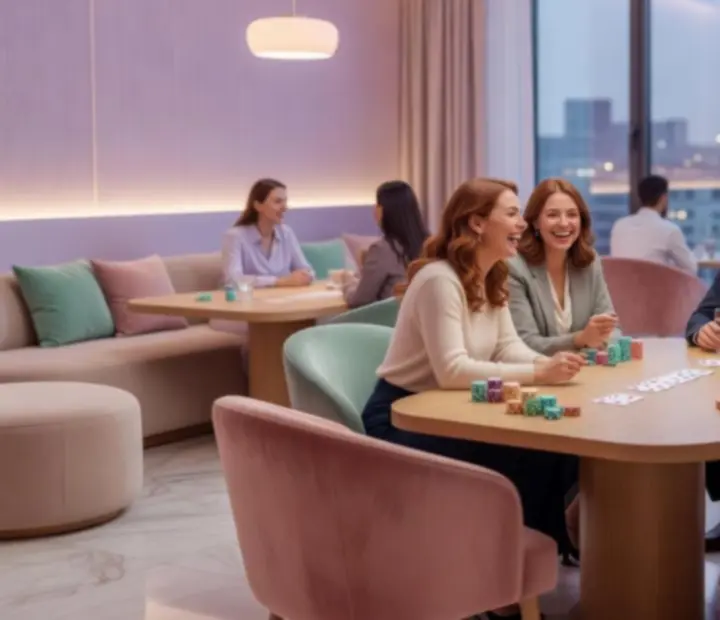 Klimatyczny wieczór pokerowy w restauracji w stylu lounge