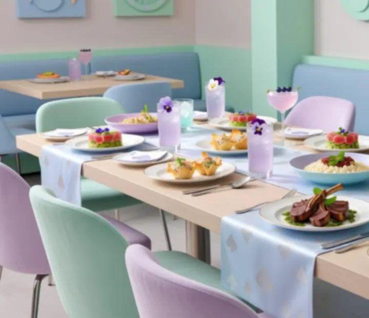 Stół w restauracji Nocavista z zestawem autorskich dań